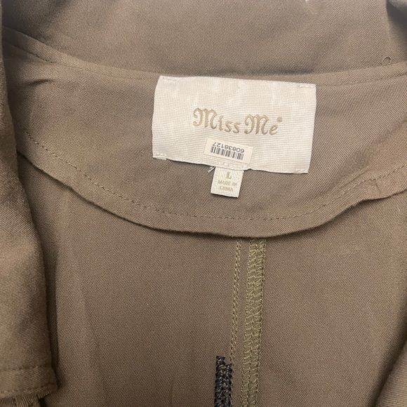 Size L Miss Me Womens large Green Aztec Top Shirt Double Breasted Button Front - Picture 5 of 12